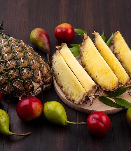 Cheese and Cherry Pineapple (Skewer)